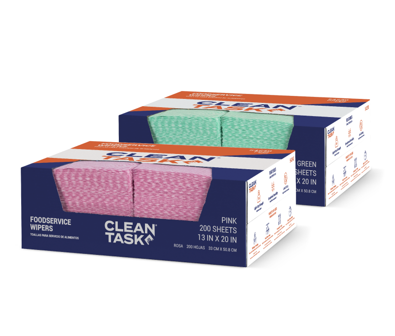 Foodservice Pink and Green Wipers